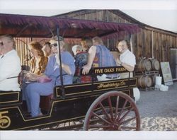 Sonoma County Press Club barbeque at Alexander Valley Fruit & Trading Company winery, Alexander Valley, California, 1990