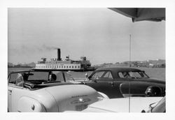 View from a ferry deck approaching San Rafael, San Quentin, California, 1951