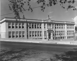 St. Vincent School from Howard Street, Petaluma, California, 1955