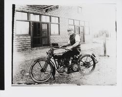 Martin family member on his motorcycle