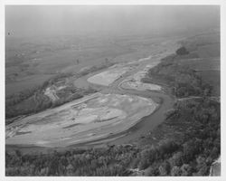 Unidentified aerial view of the Russian River near Windsor, California