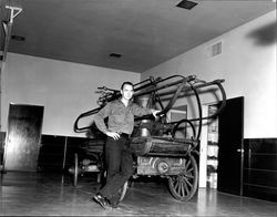 Knickerbocker No. 5 fire engine before restoration, Petaluma, California, about 1965