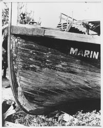 Wreck of ship Marin in Bodega Bay, California, January 1975