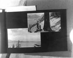Jack London admiring Crater Lake on his trip to Oregon, 1911