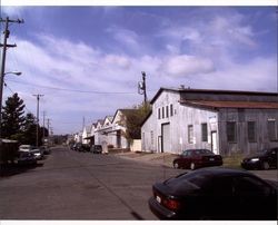 Looking north at warehouses on First Street from H Street, Petaluma, California, Sept. 25, 2001