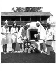 Baking bread at the Old Adobe Fiesta, Petaluma, California, 1962-1965