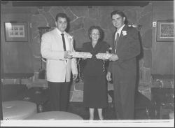 Angelina Zurlo with other people at a Butcher's Union function, Santa Rosa, California, 1957