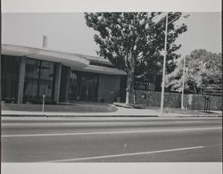 Front view of Santa Rosa Central Library, 211 E Street, Santa Rosa, California, about 1970