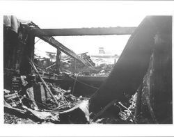 Aftermath of June 21, 1942 fire at Rex Hardware when it was at 5 Main Street, Petaluma, California