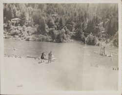 Guernewood Park beach with swimmers, Guernewood Park, California, about 1920