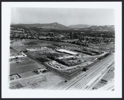 Aerial view of construction at County Administration Center, Santa Rosa, California, 1963