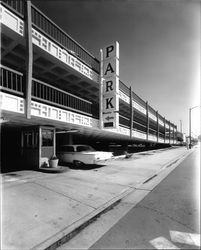 Parking garage at Third and D Streets, Santa Rosa, California, 1965