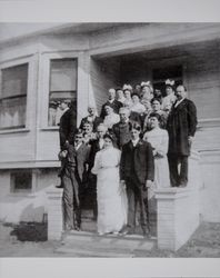 Akers family and friends gathered for the wedding day of Stephen H. Akers and Grace M. Akers in Petaluma, California on April 8, 1904