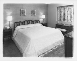 Guest room at the Flamingo Hotel, Santa Rosa, California, 1959