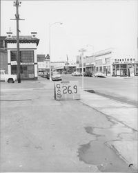 Looking north on Third and C Streets, Petaluma, California, 1954