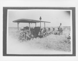 Tractor in field near Petaluma, California, 1920