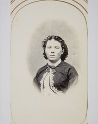 Portrait of an unidentified young woman taken in Petaluma, California in the 1870s