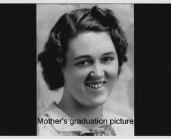 Edna Begley's graduation portrait from Petaluma High School, Petaluma, California, 1938