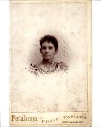 Portrait of Lulu Ellsworth Northrup , Petaluma, California, about 1887