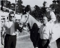 Bud Giacomelli and Fair officials at the Sonoma County Fair Racetrack, Santa Rosa, California