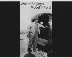 Walter Begley and his Model T Ford, about 1920