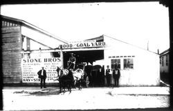 Exterior view of Stone Brothers wood and coal yard, Petaluma, California, 1905