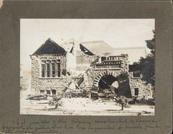 Fourth Street view of earthquake damage to the Public Library