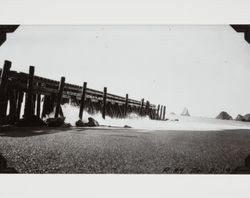 Jetty at the mouth of the Russian River at Jenner, California, December 21,1930