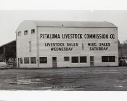 Petaluma Livestock Commission Company building, Petaluma, California, about 1954