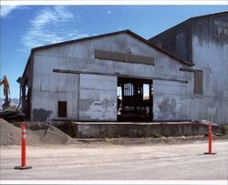 Demolition of warehouses at 209-311 First Street, Petaluma. California, showing front of 219 First Street., July 15, 2004