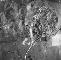 Aerial view of the area along Highway 101 north of Petaluma