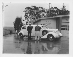 James M. Eaglin at Petaluma Fire Station no. 2, Petaluma, California, 1958