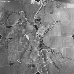 Aerial view of the area along Highway 101 north of Petaluma, California, 1960