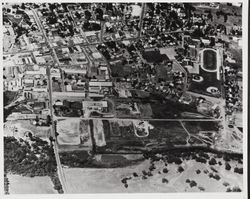 Aerial photograph of Sebastopol, California industrial park and cannery area, 1965