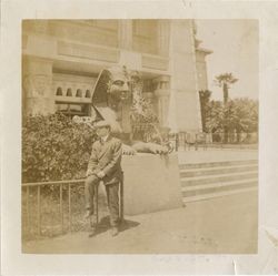 Eugene M. Weaver at the Egyptian Museum in San Jose, California about 1910