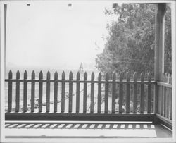 View from the upper balcony of the Old Adobe, Petaluma, California, about 1962