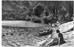 Bathing scene on the Russian River, California