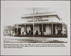 Railroad Exchange Saloon, Armstrong Woods Road and First Street, Guerneville, California, about 1902