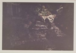 Small waterfall at the Hall of Flowers at the Sonoma County Fair, Santa Rosa, California, 1969