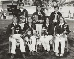 Annette Lawson and other FFA winners at the Sonoma County Fair, Santa Rosa, California, 1975