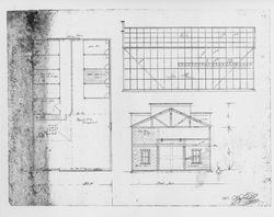 Architectural drawing for an unidentified industrial building in Sonoma County, California, most likely prepared by J. C. Lindsay, ca. 1922