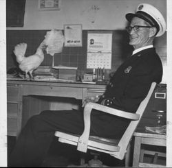 Petaluma (California) Fire Dept. Chief James Eaglin at his desk in June, 1963