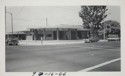 Exterior view of the Forum Room under construction from the southeast corner of Third and E Streets