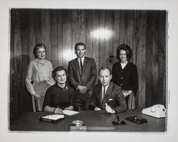 Staff of the Rohnert Park branch of the Exchange Bank, Rohnert Park, California, 1964