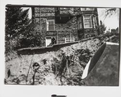 Parish house above the bank of the site of reconstruction of St. Elizabeth's, Guerneville, California, 1935