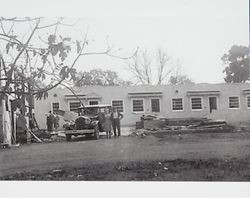 Peter and Josephine Girolo standing in front of their apartment complex in Santa Rosa, California, about 1945