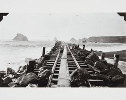 Construction of the jetty at the mouth of the Russian River at Jenner, California, September 23, 1931