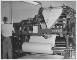 Printing press at the Petaluma Argus-Courier, Petaluma, California, about 1955