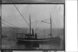 Steam schooner in a dog hole along Sonoma County coast