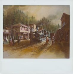 Train arriving in Guerneville, California